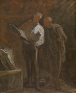 Het verzamelen van gravures, ca. 1870-73 (olieverf op doek)