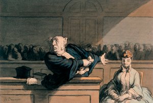 Raadsman voor de verdediging (De advocaat), c.1862-65 door Honoré Daumier