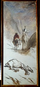 Don Quichot en de dode muilezel door Honoré Daumier
