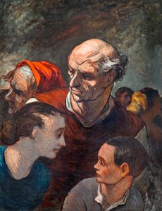 Familie op de barricades 1848 door Honoré Daumier