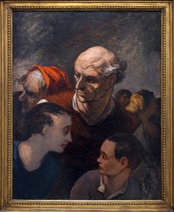 Familie op de barricades in 1848 door Honoré Daumier