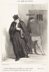 Het schijnt... dat mijn kerel een grote schurk is... door Honoré Daumier