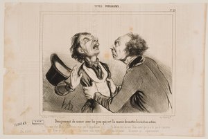 Het ongemak van met mensen praten... door Honoré Daumier