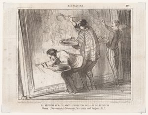 De laatste week vóór de opening van de schilderkunstsalon... (Actualiteiten), uit Le Charivari door Honoré Daumier