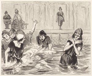 De wasvrouwen door Honoré Daumier