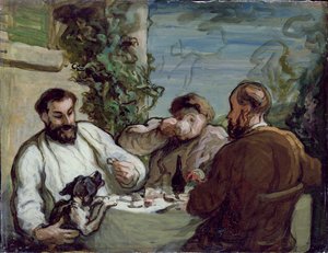 Lunch op het Platteland door Honoré Daumier