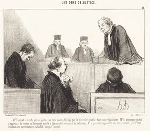 De advocaat heeft volledige rechtvaardigheid gebracht... door Honoré Daumier