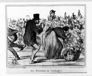 Parijse schetsen: Parijzenaars tijdens de oogst - door Daumier, in 
