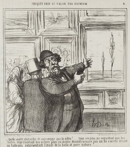 Schets gemaakt op de Salon door Daumier, nr. 6: Kijk eens wat een gedegenereerde en corrupte wereld waarin we leven... door Honoré Daumier