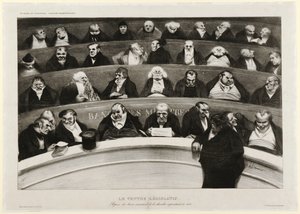 De Wetgevende Buik: Uitzicht op de Ministeriële Banken in de Impromptu Kamer van 1834