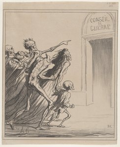 De getuigen - De krijgsraad door Honoré Daumier