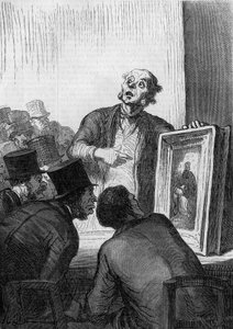 Het veilinghuis: de kunstexpert. Karikatuur door Honoré Daumier (1808-1879). Gravure in 