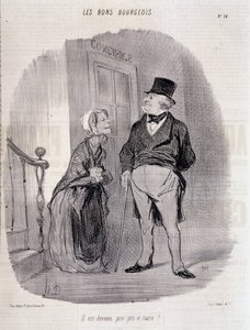 De goede burger: Hij is pro-prie-taire geworden! - door Honoré Daumier, in Le Charivari van 06/10/1846 door Honoré Daumier