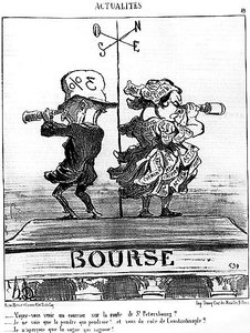 De beurs door Daumier - in Charivari van 27/08/1853