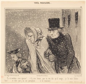 Je irriteert me, mijn vrouw!... het is al een uur... door Honoré Daumier