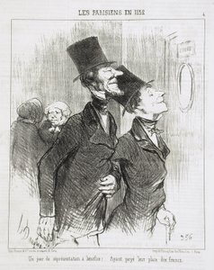 Een dag van een benefietvoorstelling! door Honoré Daumier