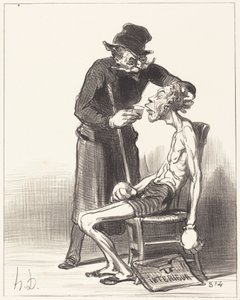 Een ongelukkige worstelaar door Honoré Daumier
