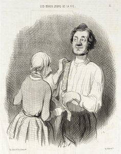 Een dag van feest en bretels. door Honoré Daumier