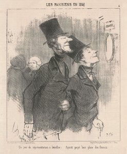 Een dag van een benefietvoorstelling door Honoré Daumier
