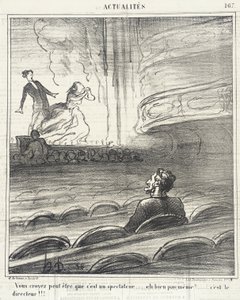 Jullie denken... dat hij een toeschouwer is... door Honoré Daumier
