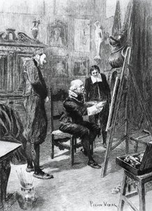 Illustratie door Pierre Vidal (1849-1929) voor Onbekend Meesterwerk, kort verhaal door Honore de Balzac (1799-1850) uit de meerdelige collectie getiteld Human Comedy, gepubliceerd in 1901, Parijs