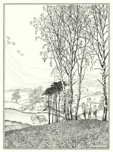 April (litho) door Horace J. Knowles