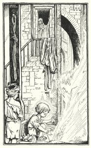 In Nazareth (litho) door Horace J. Knowles