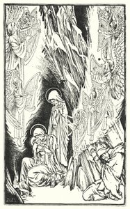 De heilige nacht (litho) door Horace J. Knowles