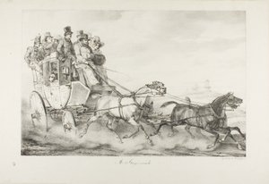 Een Postkoets door Emile Jean Horace Vernet