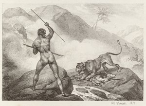 Afrikaanse Jager (Chasseur Africain) door Emile Jean Horace Vernet