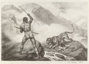 Afrikaanse jager Chasseur Africain, 1818 door Emile Jean Horace Vernet