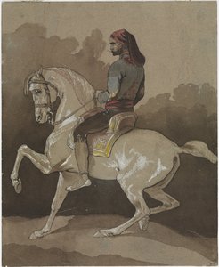 Arabier te paard door Emile Jean Horace Vernet