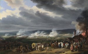 Slag bij Jemappes op 6 november 1792 tussen Oostenrijk en Frankrijk door Emile Jean Horace Vernet