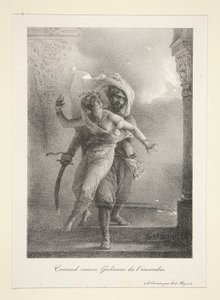 Conrad redt Gulnare van de door Emile Jean Horace Vernet