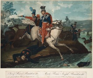Dood van Prins Józef Poniatowski in de Slag bij Leipzig, 1820