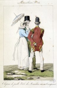 Modegravure door Horace Vernet (1789 - 1863) gemaakt rond 1810 voor nummer 25 van een 
