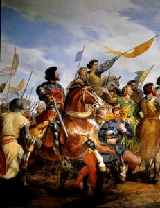 Franco-Engelse Oorlog (1202-1214): de Slag bij Bouvines op 27/07/1214 door Emile Jean Horace Vernet