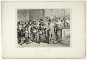 Hij gaat naar de Zestien en vraagt om strijkijzers... door Horace Vernet