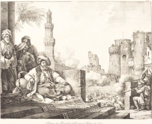Bloedbad van de opstandige Mamelukken in het kasteel van Caïro door Emile Jean Horace Vernet