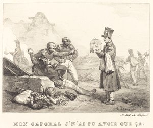 Mijn korporaal, ik kon alleen dit krijgen door Emile Jean Horace Vernet