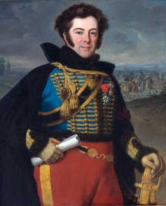Portret van Auguste-Frederic Bonamour, markies de Talhouet door Emile Jean Horace Vernet