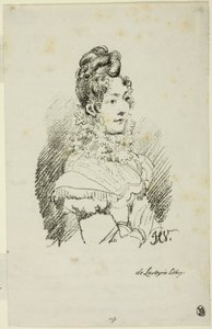 Portret van Madame Perregaux door Emile Jean Horace Vernet