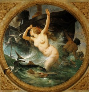 Stoom verdrijft de zeegoden Plafondschildering, Salle des Pas perdus, 1839-1847