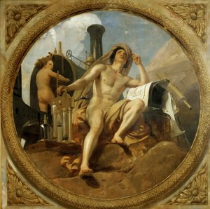 De Geest van Stoom op Aarde Plafondschildering, Salle des Pas perdus, 1839-1847