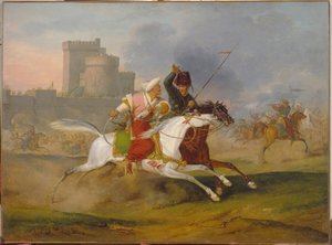 Turk en Kozak door Emile Jean Horace Vernet