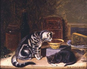 Twee katten door Horatio Henry Couldery