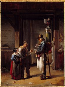 De Kokosnootverkoper. Schilderij door Hortense Lecot (1809-1868) door Hortense Lecot