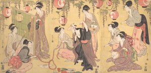 Een Parodie van Yuranosuke in de Plezierwijken, ca. 1797 door Hosoda Eishi