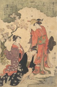 Dames bij een Picknick, ca. 1790 door Hosoda Eishi