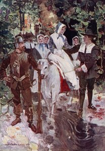 Illustratie voor The Courtship of Miles Standish door Henry Wadsworth Longfellow